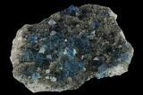Blue-Green Cubic Fluorite on Quartz - China #140349-2